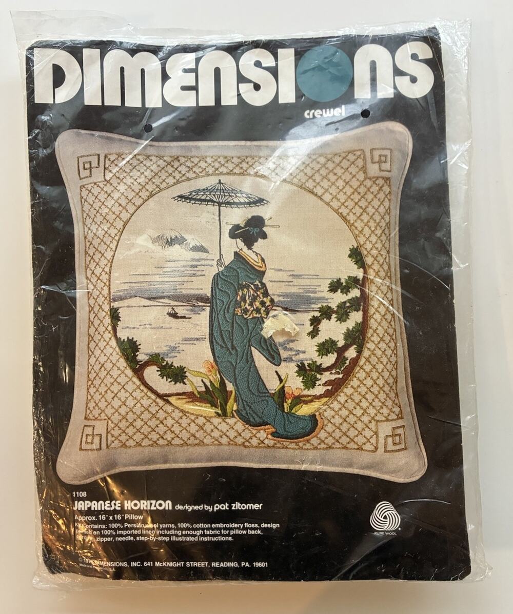 Vintage Rare Dimensions Needlecraft Japanese Horizon Cross Stitch Kit New